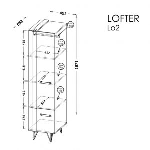 Skapis ar plauktiem Lofter 02
