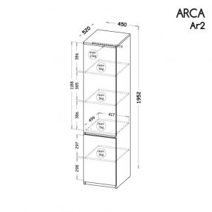 Skapis ar plauktiem Arca 02