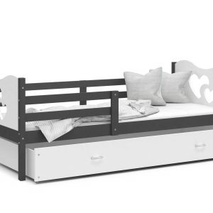 0197011a MAX P szary biel serca Bērnu gulta MAX P MDF