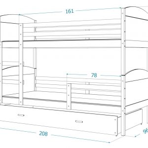 Divstāvu gulta MATEUSZ 200x90