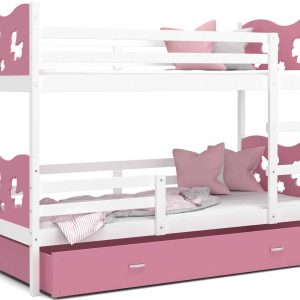 max-biel-roz Divstāvu gulta MAX MDF