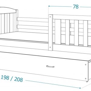 Divvietīga bērnu gulta KUBUS P2 MDF